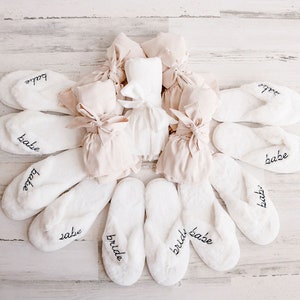 Wedding Slippers Bride Slippers Bridal Shower Gift Cute Bride to Be Gifts Wedding Gift for Bride Getting Ready Honeymoon Gifts EB3394WD image 10
