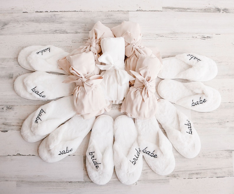 Wedding Slippers Bride Slippers Bridal Shower Gift Cute Bride to Be Gifts Wedding Gift for Bride Getting Ready Honeymoon Gifts EB3394WD image 10