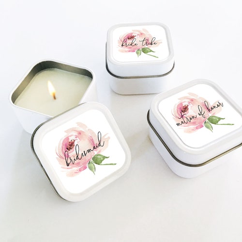 Bridesmaid Candle Small Mini Bridal Party Candles Inexpensive Etsy