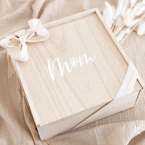 Mom Gift Box Personalized Wooden Gift Boxes for Mothers Day Gift for Mom Birthday Gift Packaging  (EB3459P) EMPTY BOX with Name