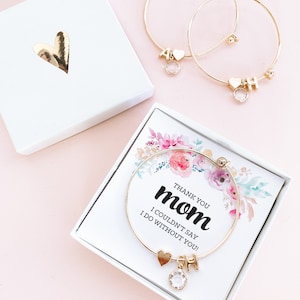 Mother of Bride Bracelet Gift Mother of the Groom Bracelet Mother of Bride Jewelry Mother of the Groom Jewelry (EB3144WC) Monogram Bracelet
