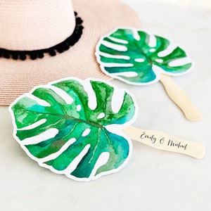 Wedding Hand Fans Destination Wedding Favors Tropical Wedding Favors Hawaiian Wedding Favors - Palm Leaf Fan  (EB3324PLM) 10|fans