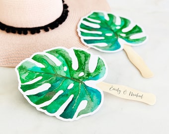 Wedding Hand Fans Destination Wedding Favors Tropical Wedding Favors Hawaiian Wedding Favors - Palm Leaf Fan  (EB3324PLM) 10|fans