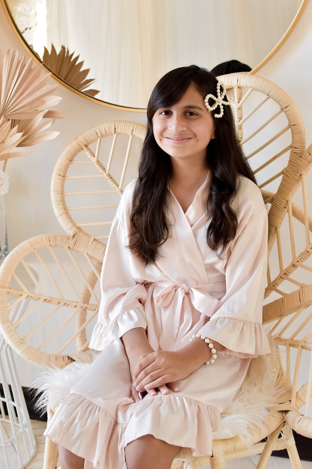 Junior Bridesmaid Robes Teen Girl Robes Ruffled Robes for Teen Girls