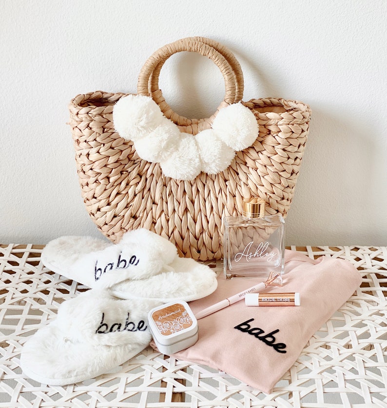 Pom Pom Purse Women Straw Purse Pink Beach Travel Vacation Bag Etsy