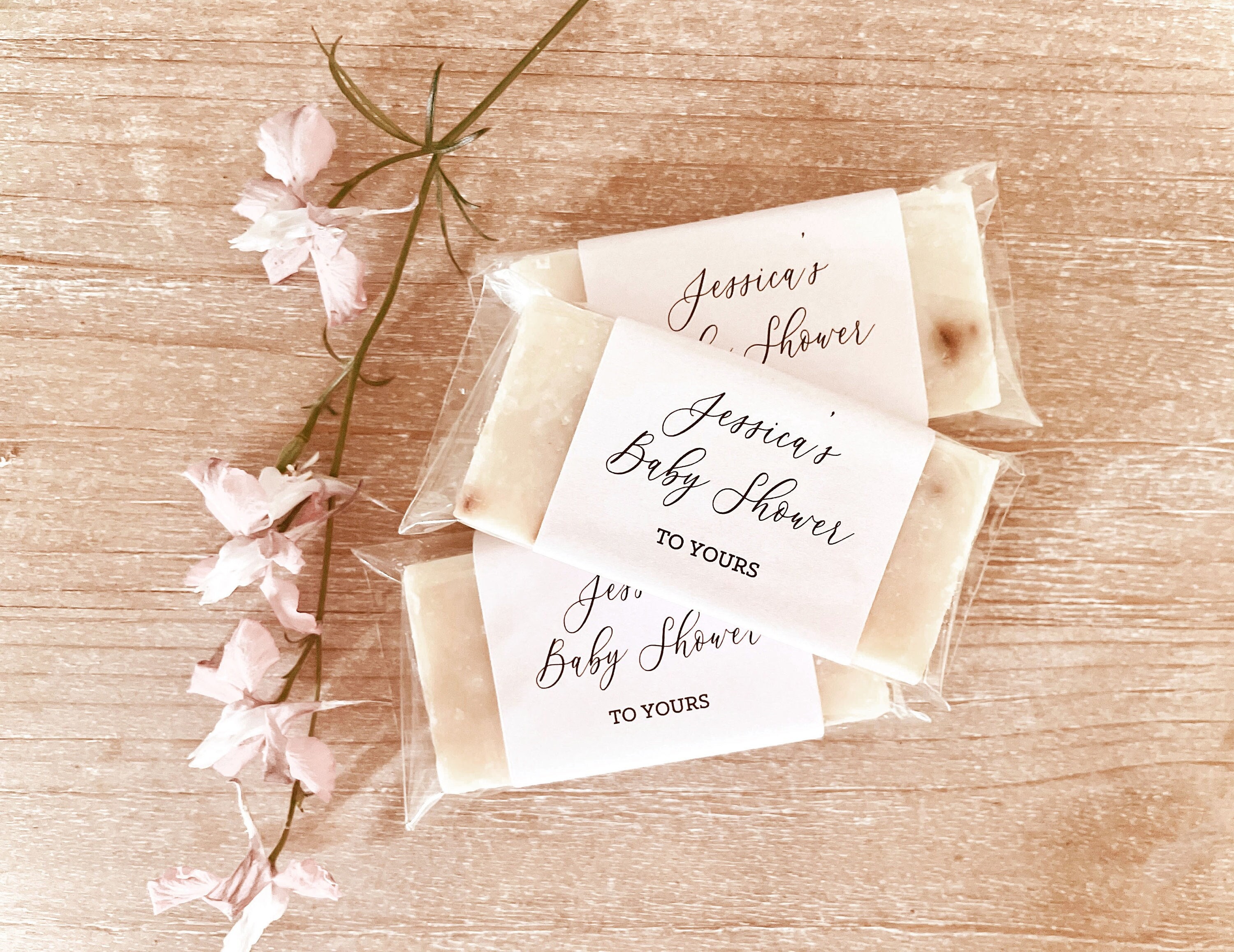 Recuerdos personalizados para baby shower - Jabones para invitados - Ideas prácticas - De mi baby shower a tu recuerdo 3/ (EB3274CT) - Juego de 15