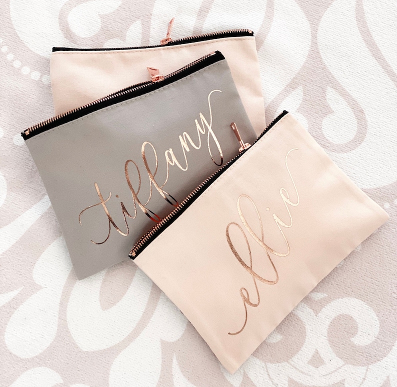 Bridesmaid Make Up Bag Personalized Makeup Bag Bridesmaid Gift Etsy