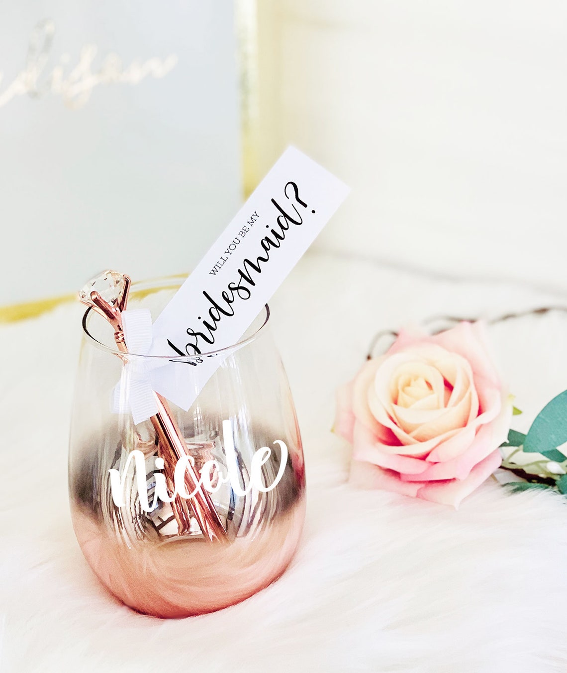 Personalized Bridesmaid Wine Glasses