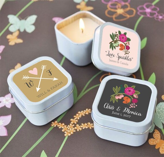 Floral Wedding Favors Mini Candle Party Favors Country Wedding Etsy