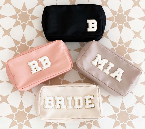 Heather & Willow 6 Piece Set | Rose Gold Bride Tribe Canvas Cosmetic Makeup  Clutch Gifts Bag for Bridesmaid Proposal Box & Bridesmaids Bachelorette