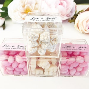Small Favor Boxes Wedding Favor Boxes and Labels Candy Boxes for Favors Personalized Favor Boxes Clear Favor Boxes - 12| (EB3102P) set of 12