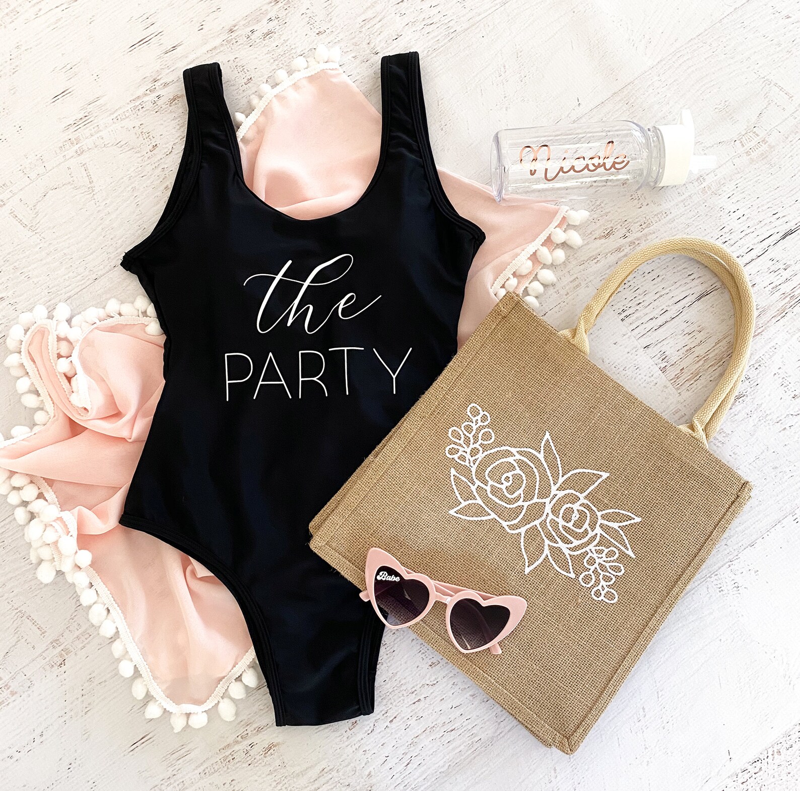 wife of the party one piece swimsuit