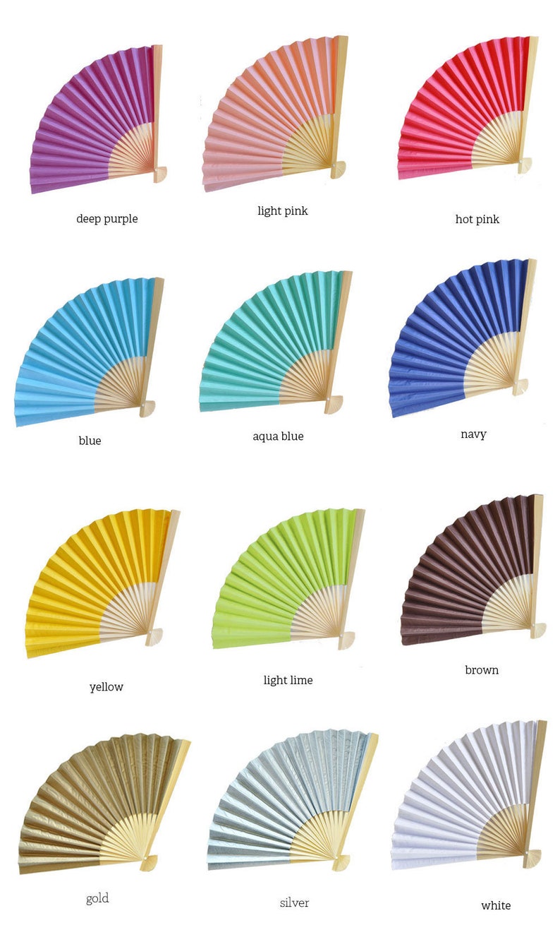 Gold Paper Fans Gold Fans Personalized Metallic Silver & Etsy