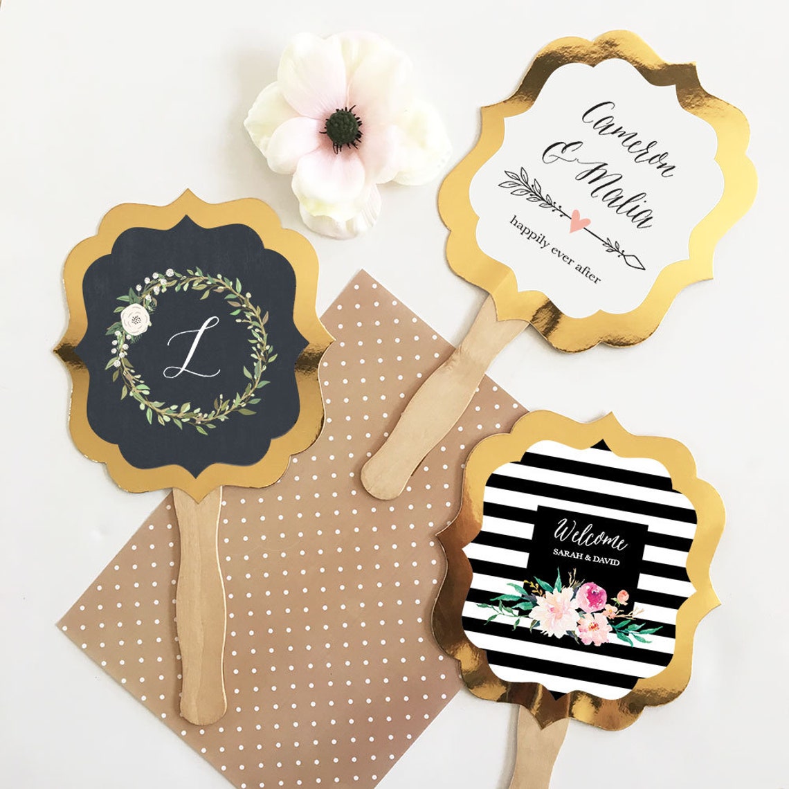 Wedding Fans Personalized Hand Fans Wedding Fan Favors Rustic Etsy