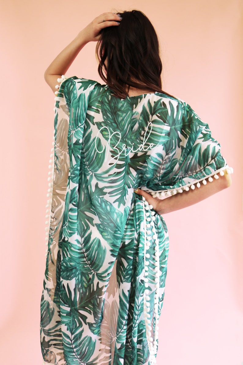 Bride Swim Cover Up Palm Leaf Bride Swimsuit Cover Up Beach Etsy