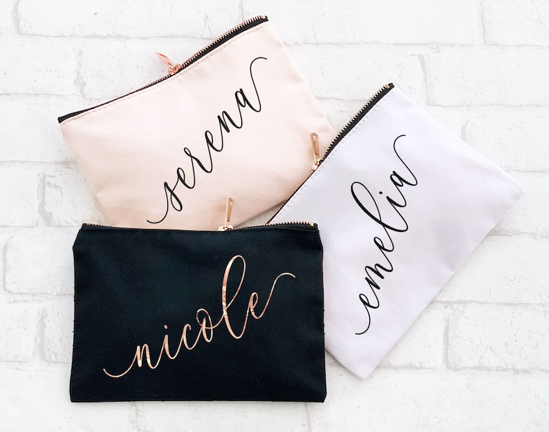 Bridesmaid Make up Bag Personalized Makeup Bag Bridesmaid Gift Etsy