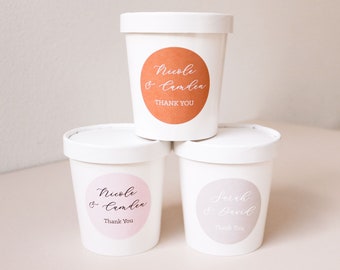 Custom Favor Boxes - Set of 12 - Personalized Party Favor Boxes Mini Ice Cream Containers Birthday Bridal Shower Favor Box (EB2379AD) 12|