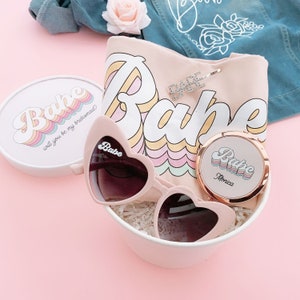 Heart Sunglasses Babe & Bride Sunglasses Bachelorette Party Sunglasses Beach Bachelorette Party Favors Bridal Shower Favors EB3347RTR image 9