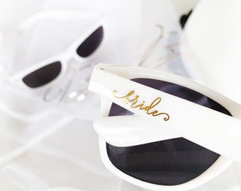Bride Sunglasses - Bachelorette Sunglasses - White Bride Sunglasses - Bridal Shower Gift for Bride Bachelorette Party Gift  (EB3217BRD)