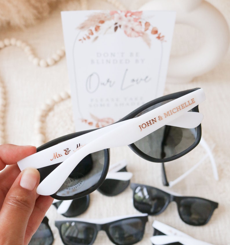 Summer Wedding Favors Outdoor Wedding Sunglasses Personalized Sunglasses Beach Theme Favors Destination Wedding Favors EB3107 SET of 24 image 2