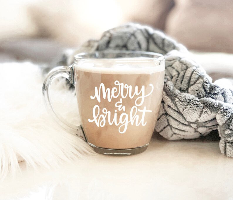 Merry & Bright Mug Holiday Coffee Mug Christmas Mug Holiday image 1