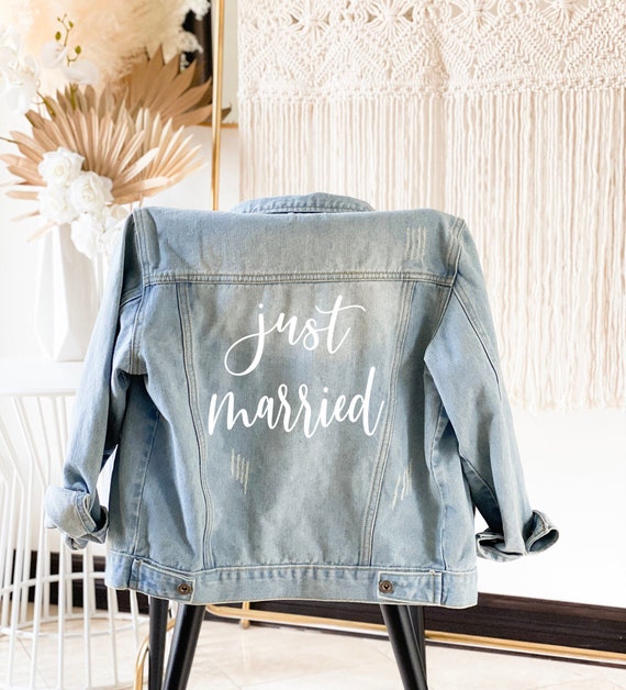 Just Married Jacket Wedding Jean Jacket Bride Denim Jacket