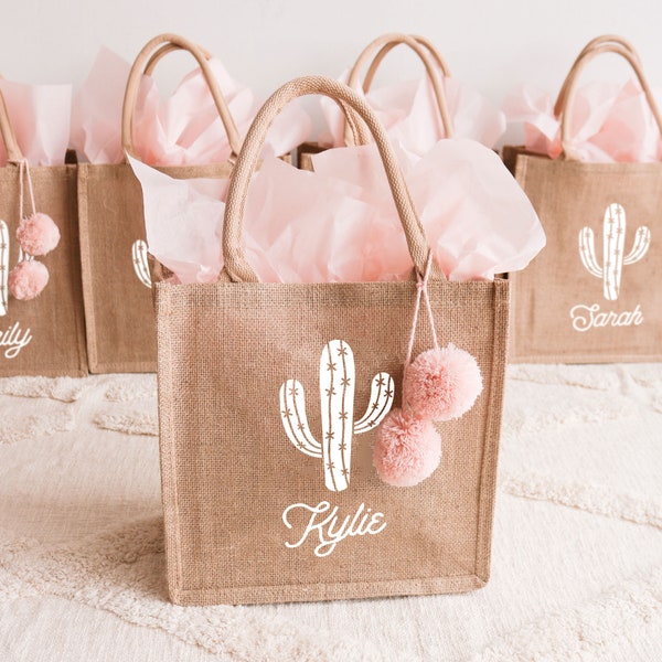 Cactus Bachelorette Desert Palm Springs Bachelorette Tote Bags for Bridesmaids Cactus Bag Personalized Scottsdale Arizona (EB3259DST)