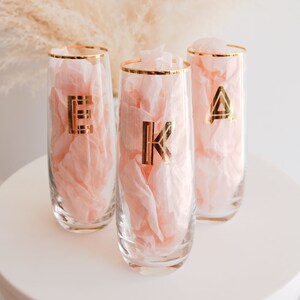 Bridesmaid Gift Ideas Personalized Stemless Glasses Bridesmaid Champagne Glasses Personalized Champagne Flute Monogram Glasses EB3143 Bild 7