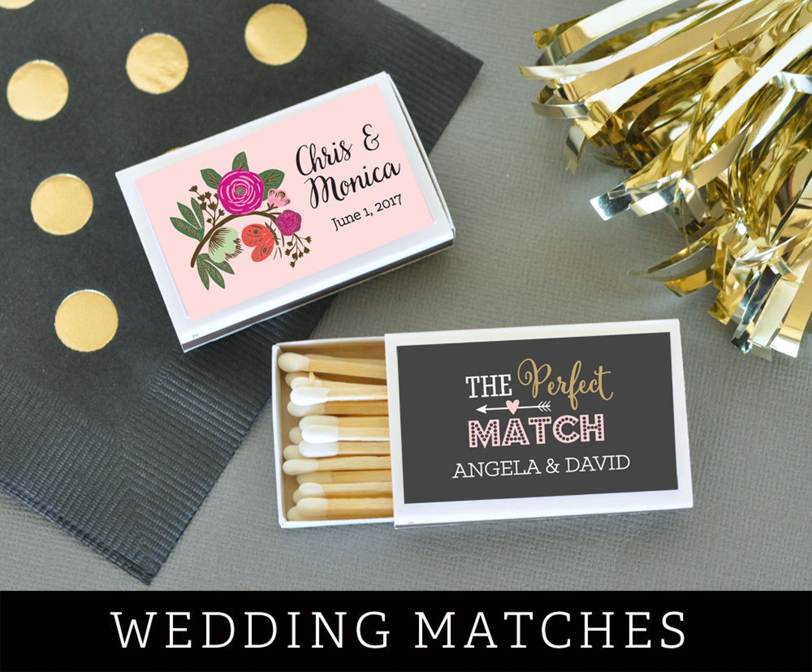 Wedding Matches Personalized Matches Match Box Wedding Etsy