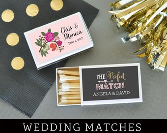 Wedding Matches - Personalized Matches - Match Box Wedding Matchbox Wedding Favors Matches - A Perfect Match (EB3101MP) - set of 50