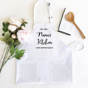 Kitchen Gifts for Mom Birthday Gift Personalized Gift for Mom Mothers Day Gift from Daughter Custom Apron Mom Apron EB3242CTW image 9