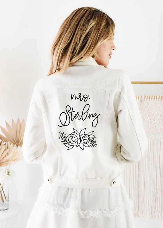 Custom Mrs Jacket White Bride Denim 