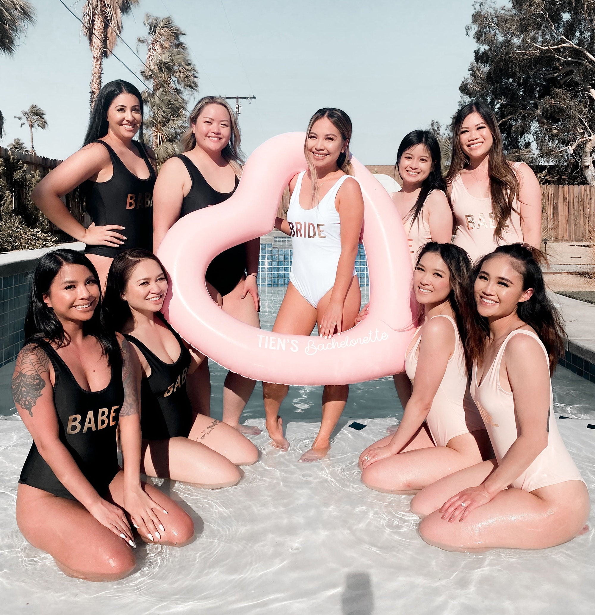 Bachelorette Party Decor Bachelorette Pool Float Personalized Heart Float Pink Beach Bachelorette Party Party Ideas Photo Prop (EB3432)