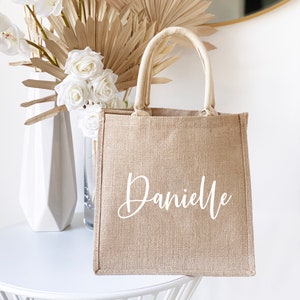 Bridesmaid Tote Bags Personalized Burlap Totes Bridesmaid Proposal Bags Tote Bag With Name Matching Bridesmaid Totes EB3259P image 8