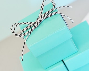 BLUE Favor Box - Aqua Blue Box - Party Favor Boxes Wedding Favor Boxes Candy Favor Boxes Candy Buffet Favor Bags Boxes 2| (EB1025) set of 24