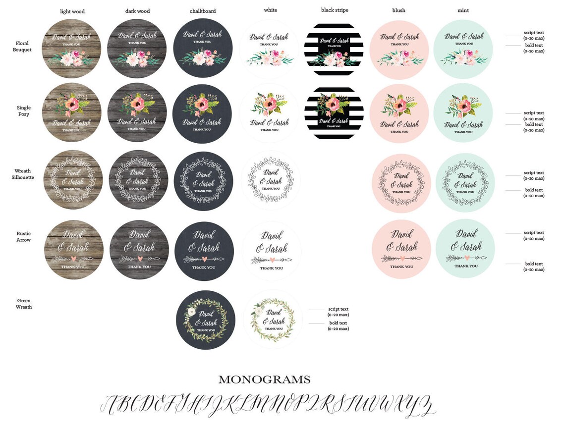 Wedding Favor Stickers Wedding Labels Personalized Stickers Etsy