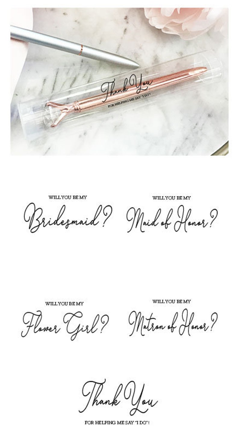 Bridal Shower Favor for Guests Rose Gold, Blush Pink White & Silver Diamond Pen Favors Inexpensive Gift Ideas for Women EB3303NP image 9