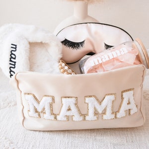 Mother's Day Gift Bag Idea Mama Gift Bag Makeup Bag for Mom Gift for Birthday Mom Travel Bag Cosmetic Make Up Bag Large EB3497MOM EMPTY image 1