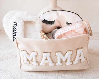 Mother's Day Gift Bag Idea Mama Gift Bag Makeup Bag for Mom Gift for Birthday Mom Travel Bag Cosmetic Make Up Bag Large (EB3497MOM) EMPTY