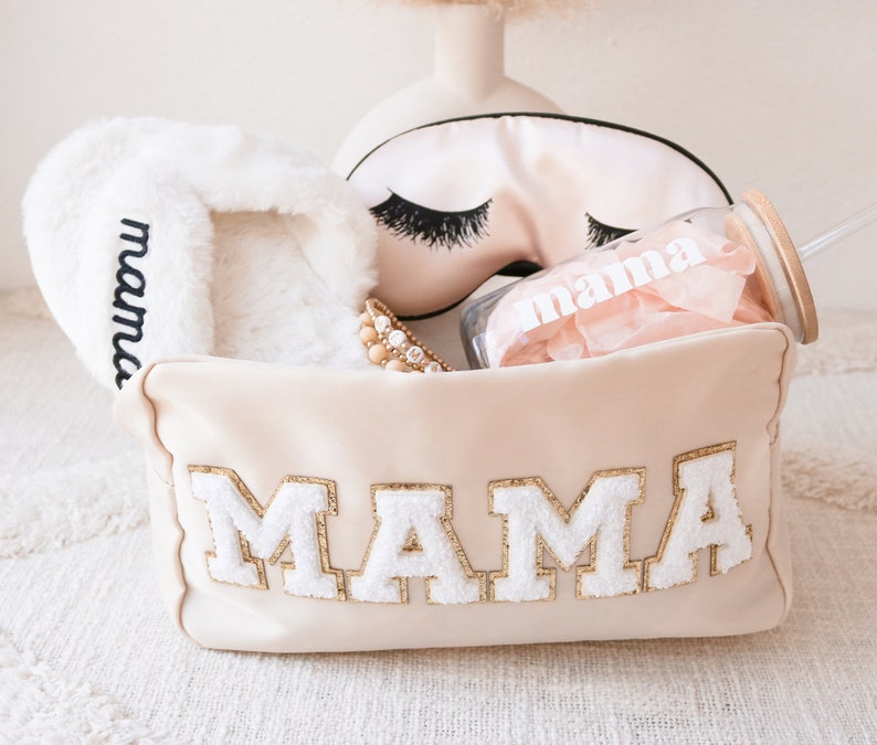 Mother's Day Gift Bag Idea Mama Gift Bag Makeup Bag for Mom Gift for Birthday Mom Travel Bag Cosmetic Make Up Bag Large EB3497MOM EMPTY image 1