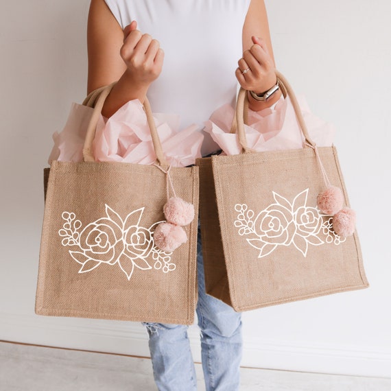 Custom Floral Bag Matching Bridesmaid Tote Bag DIY Party 
