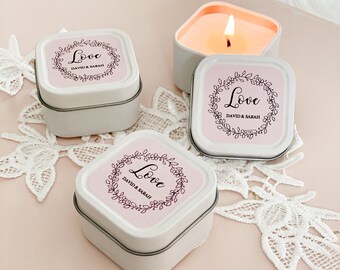 Wedding Favors - Candle Favors - Wedding Favor Candles - Personalized Candles - Candle Wedding Favors  (EB2077GDN) 12| pcs