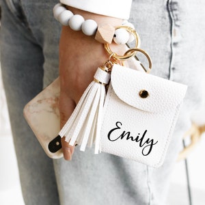 Regalo navideño para amigos, billetera personalizada, llavero de pulsera, tarjetero, regalo para mujer (EB3498P)