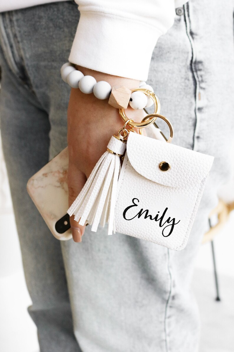 Personalized Bridesmaid Gifts for Her Keychain Wristlet Wallet Etsy