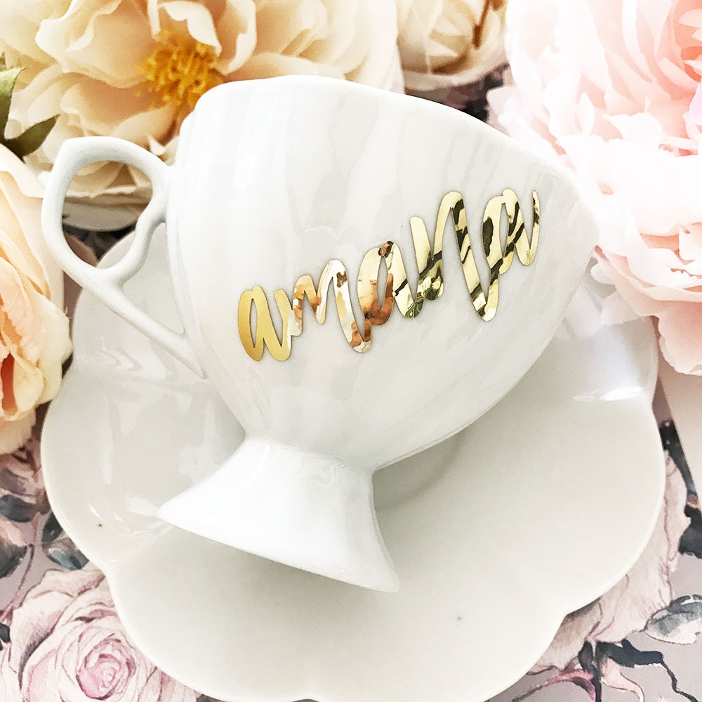 Personalized Tea Cup Custom Tea Cup Bridesmaid Tea Cup Etsy