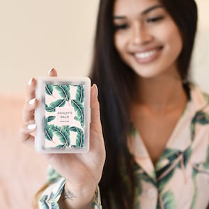 Palm Leaf Playing Card Favors Beach Wedding Favors Tropical Wedding Ideas Personalized Destination Wedding EB3397PLM set of 12 decks image 5