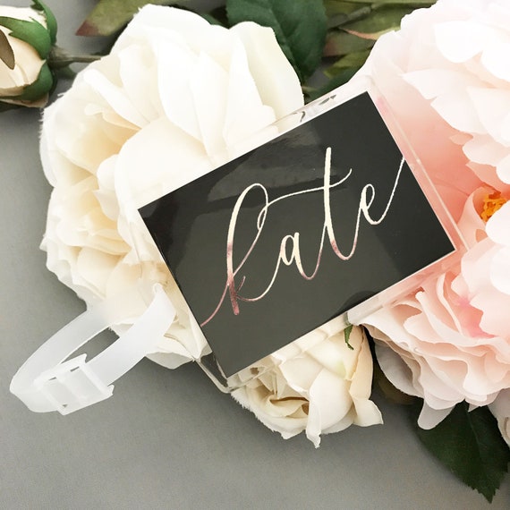 rose gold luggage tag