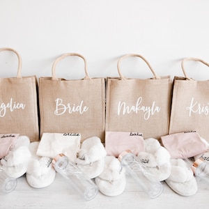 Bridesmaid Tote Bags Personalized Burlap Totes Bridesmaid Proposal Bags Tote Bag With Name Matching Bridesmaid Totes EB3259P image 9