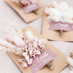 Bridesmaid Proposal Card Personalized Bridesmaid Card Gift Ideas Maid of Honor Proposal Gift & Card Dried Flower Card (EB3543P)