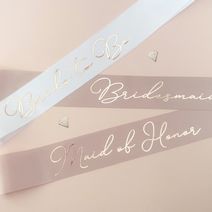 Bridesmaid Sash Set YOU CHOOSE QTY - Maid of Honor Sash Bridal Party Sash Bachelorette Sash (EB3172BRD)